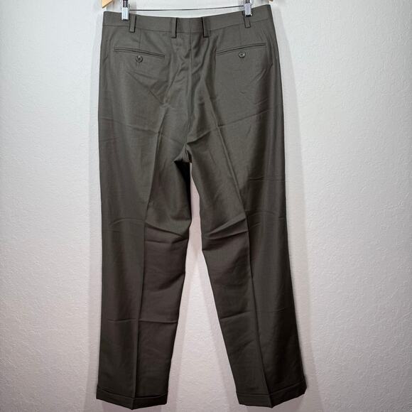 Men's Ralph Lauren Pleated and Cuffed Brown Dress Pants 36 x 32 NEW - Picture 7 of 7